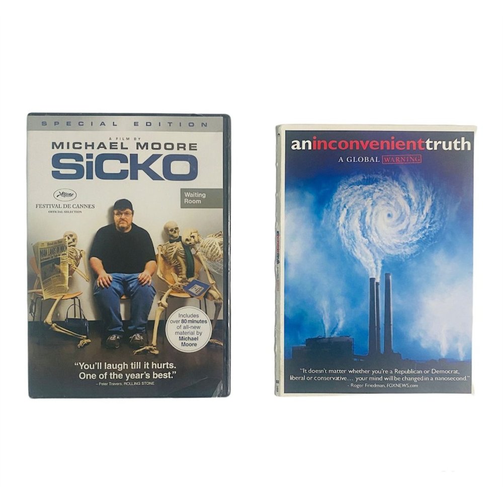 Lot Of 2 Documentary DVDs Movies Sicko New In Package And An Inconvenient Truth